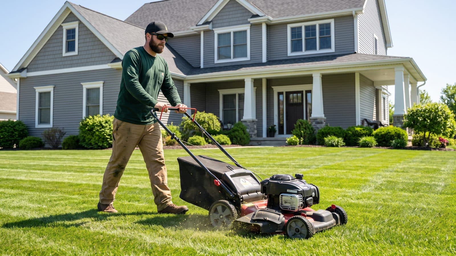 Lawn job in progress