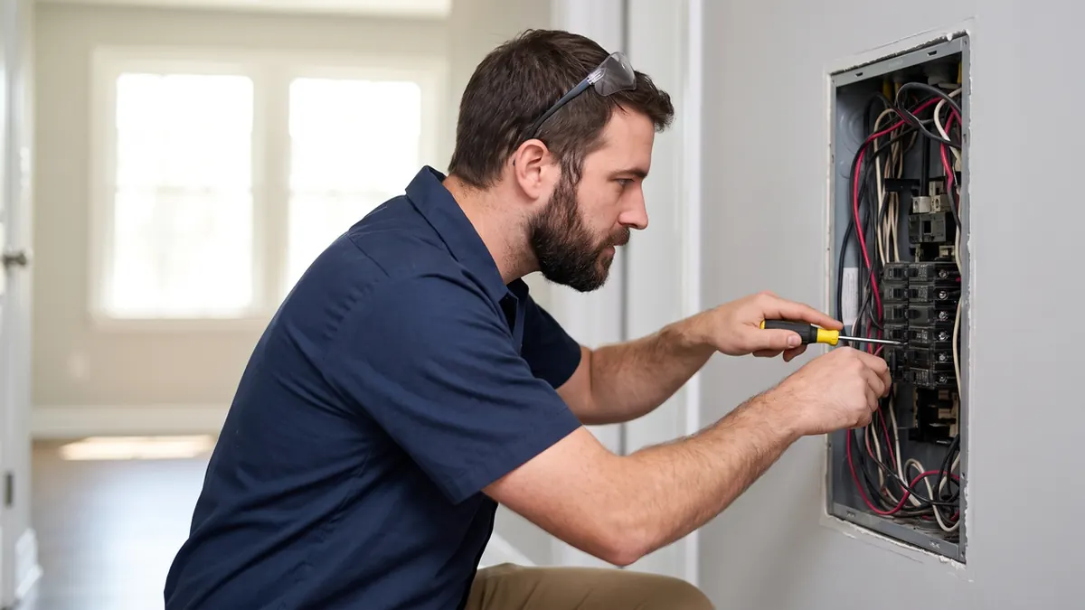 Licensed electrician at a named panel