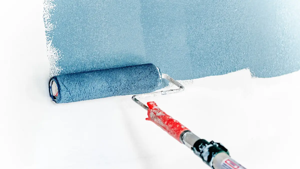 Interior painter in a taped room
